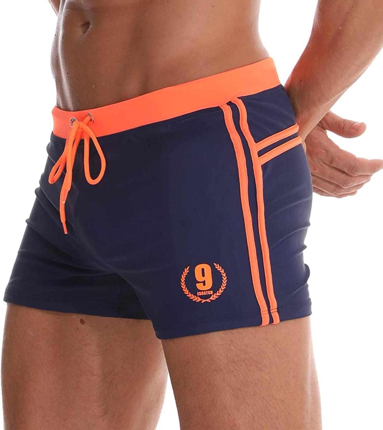 Arcweg Men's Swimming Trunks Shorts Sport Boxer Swimwear Boxers Underwear Drawstring Summer Beach Board Shorts Elastic Swimsuit Bottom