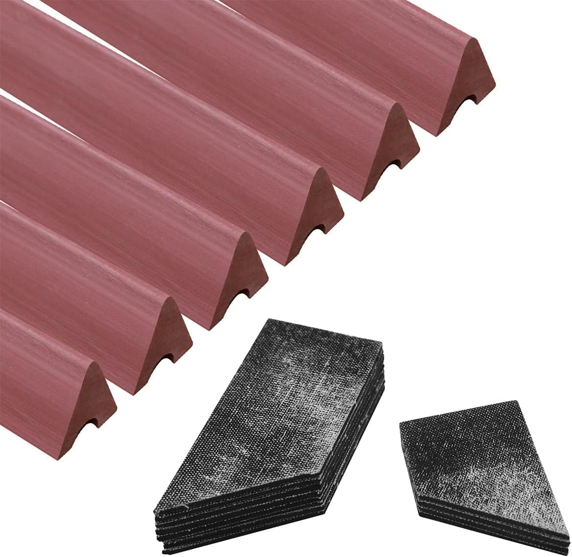 PolyMath Billiards K66 Rubber Bumpers Pool Table Rail Cushions (Set of 6) Bumpers Replacement Bumpers Accessories- 7/8/9 Feet and Billiard Pool Table Cushion Facings Set of 12-3mm/0.12in