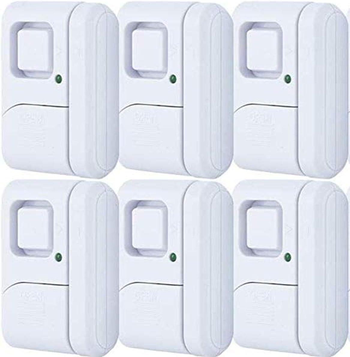 GE Personal Security Window and Door Alarm, 6 Pack, DIY Protection, Burglar Alert, Wireless Chime/Alarm, Easy Installation, Home Security, Ideal for Home, Garage, Apartment and More,White, 49721
