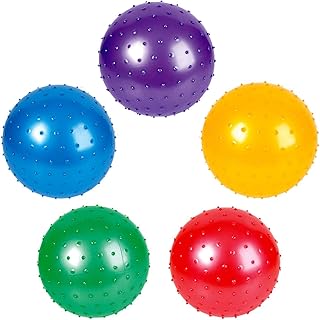 Rhode Island Novelty 7 Inch Knobby Balls Assorted Colors, 5 Pack