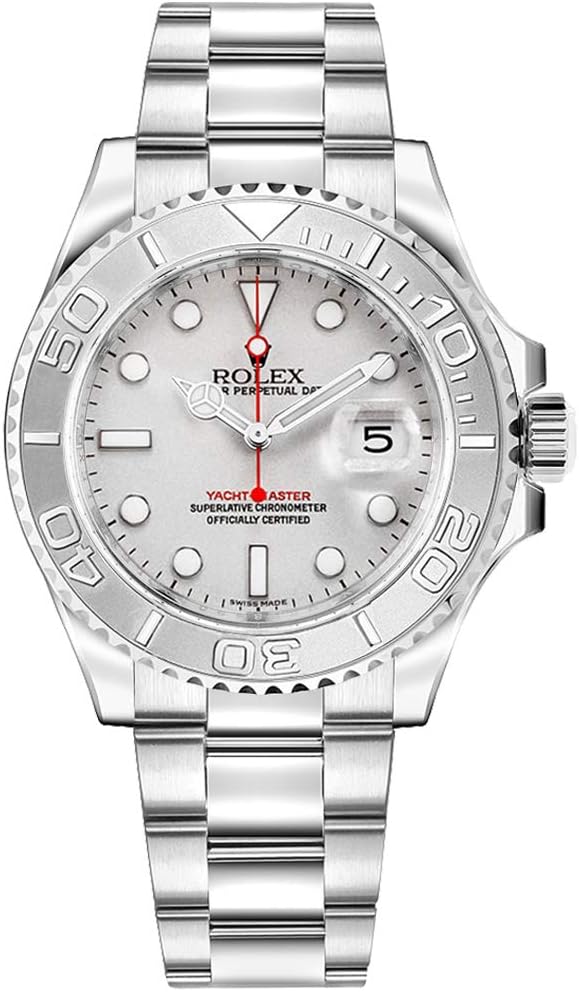 Rolex Yacht-Master Platinum Dial Stainless Steel Automatic Mens Watch 168622PLSO