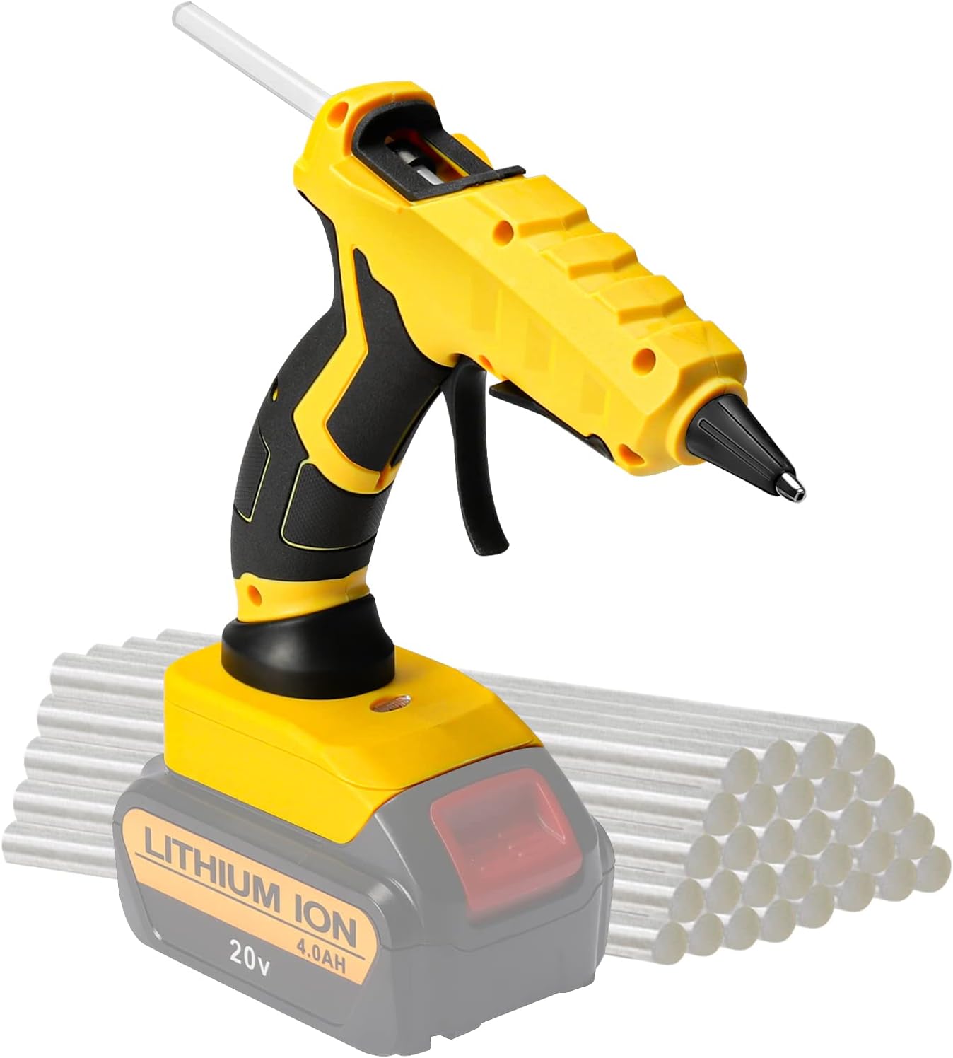 Cordless Hot Glue Gun for DeWalt, Handheld Glue Gun for DeWalt 18/20V Max Li-ion Battery, 30s Quick Preheat, for Arts & Crafts & DIY with 30 0.28" Glue Sticks (Tool Only)