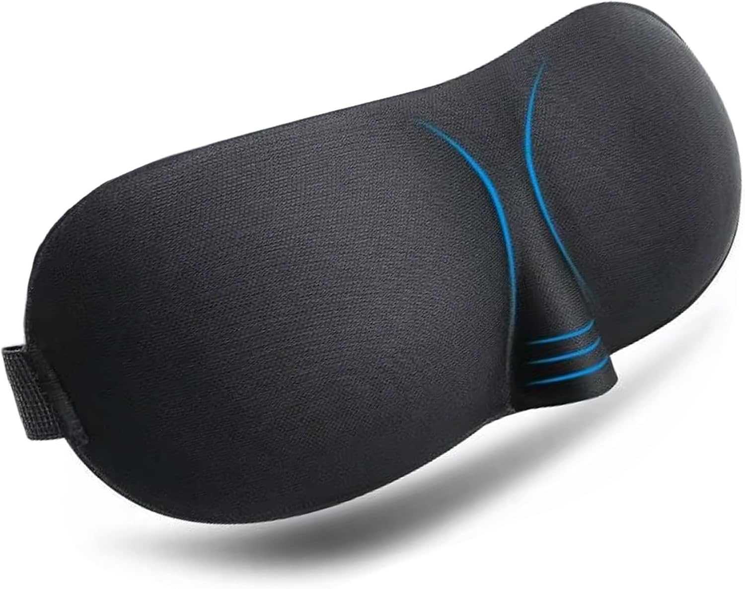 Senshuomy 3D Deep Orbit Invisible Alar Sleep Mask - Ultra Lightweight, Comfortable with Adjustable Strap, Ideal for Travel, Nap & Shift Work, Includes Noise-Canceling Earplugs(Black/1pcs)