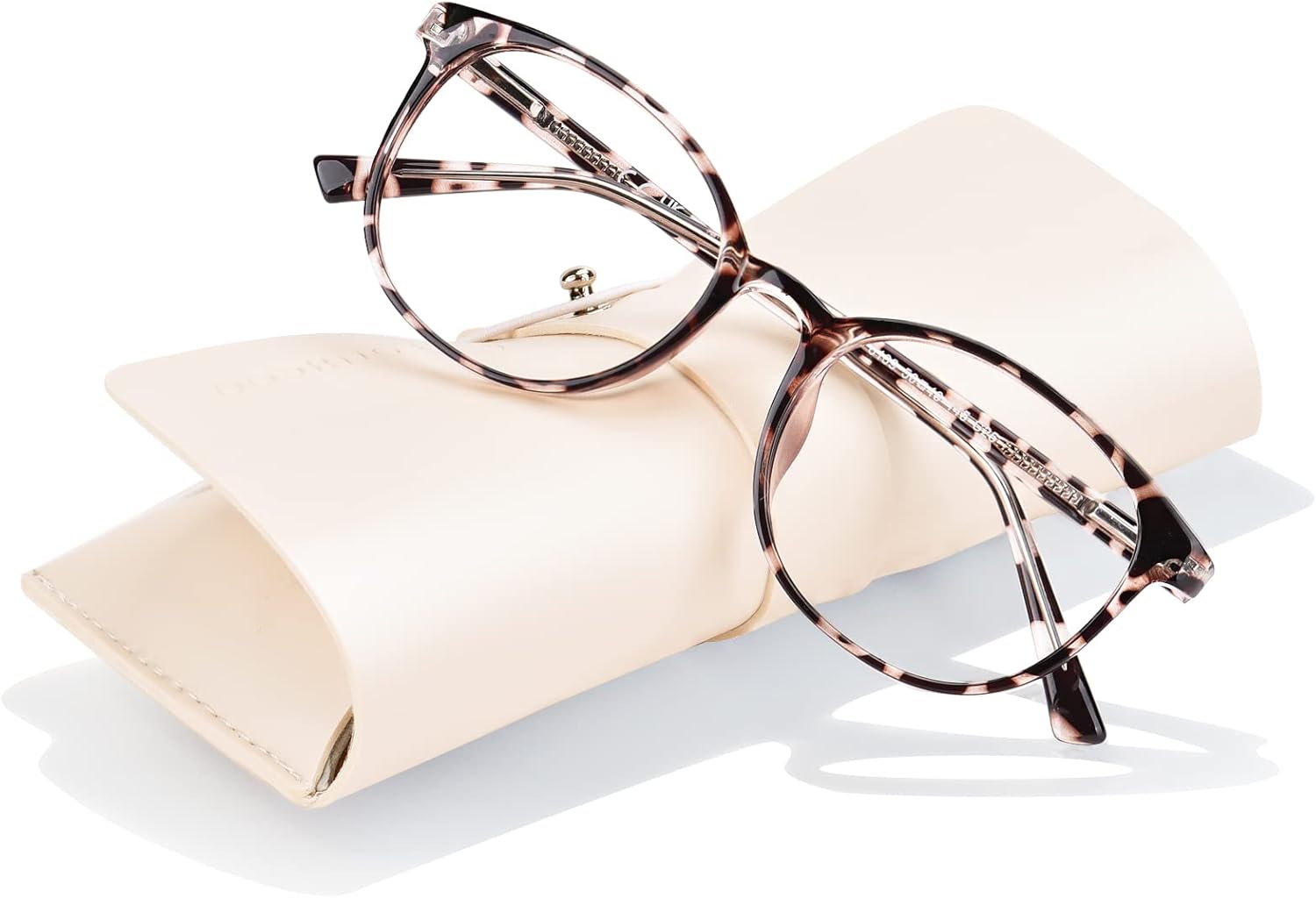 FONHCOO Blue Light Blocking Glasses Women Men Computer Eyeglasses,TR90 Fashion Round Transparent Anti Blue Light Glasses with Anti Eyestrain & UV Glare for Gaming & Reading (Tortoise)