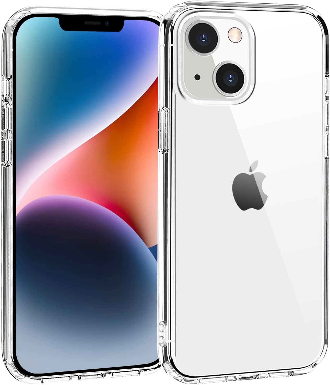 TENOC Phone Case Compatible with iPhone 13 & iPhone 14, Clear Case Non-Yellowing Protective Bumper Hard Back Cover for 6.1 Inch