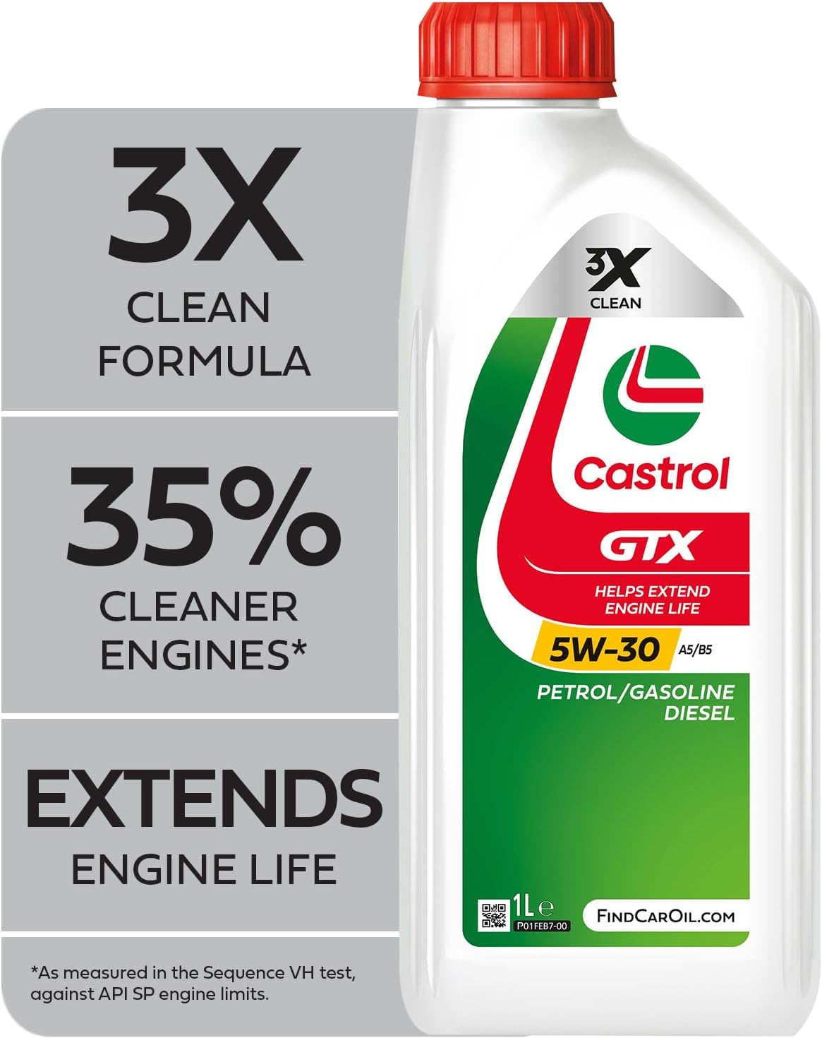 Castrol GTX 5W-30 A5/B5 Engine Oil 1L, White