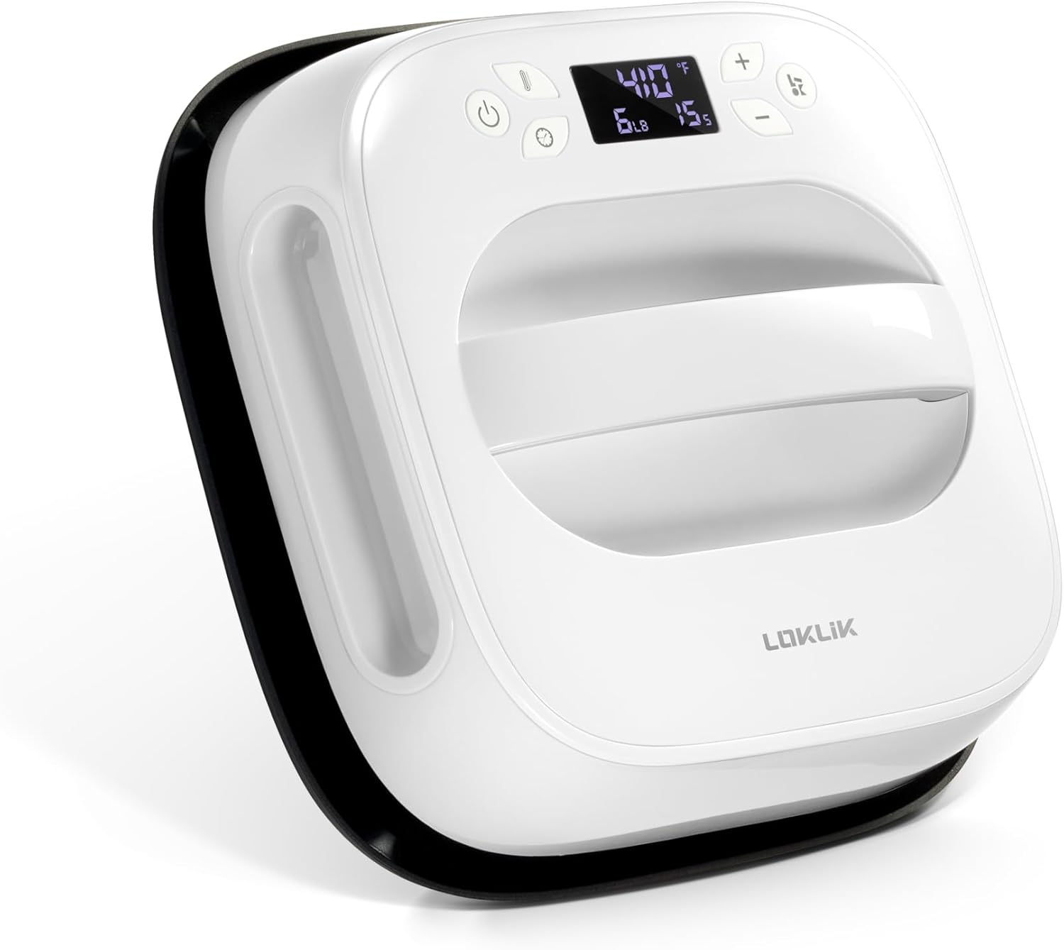 LOKLIK Impress Easy - HTV Heat Transfer Vinyl Heat Press Machine for Sublimation Printing with Large 25cm Plate - Perfect for T Shirts/Fabric/Clothes - White