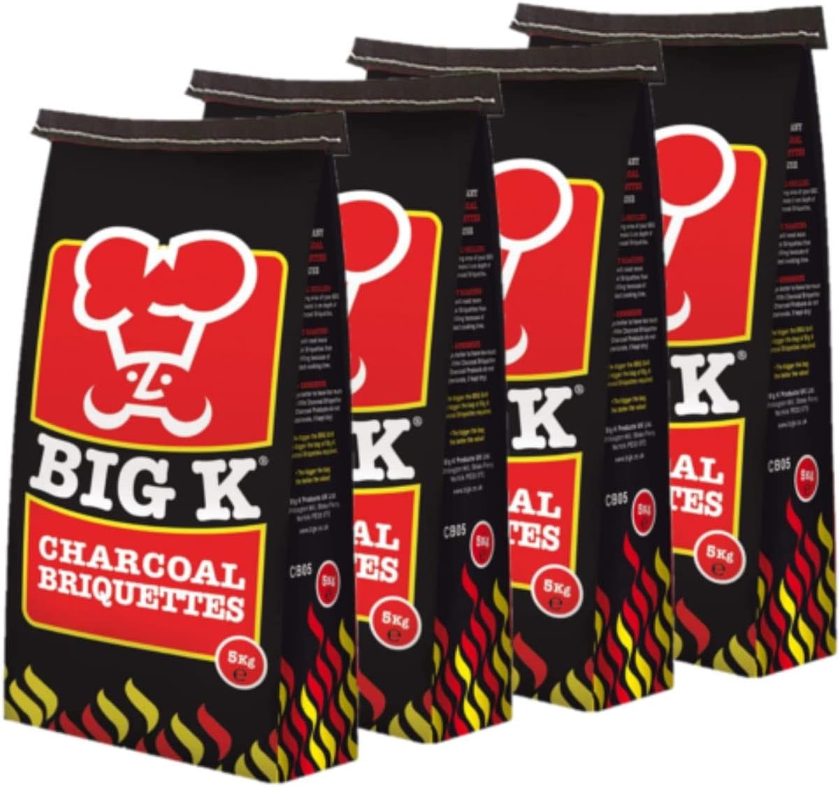 Big K 20kg Real Charcoal Briquettes for BBQ Barbecues and Restaurants