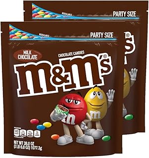 M&M'S Milk Chocolate Candy, Party Size, 38 oz Bag (Pack of 2)