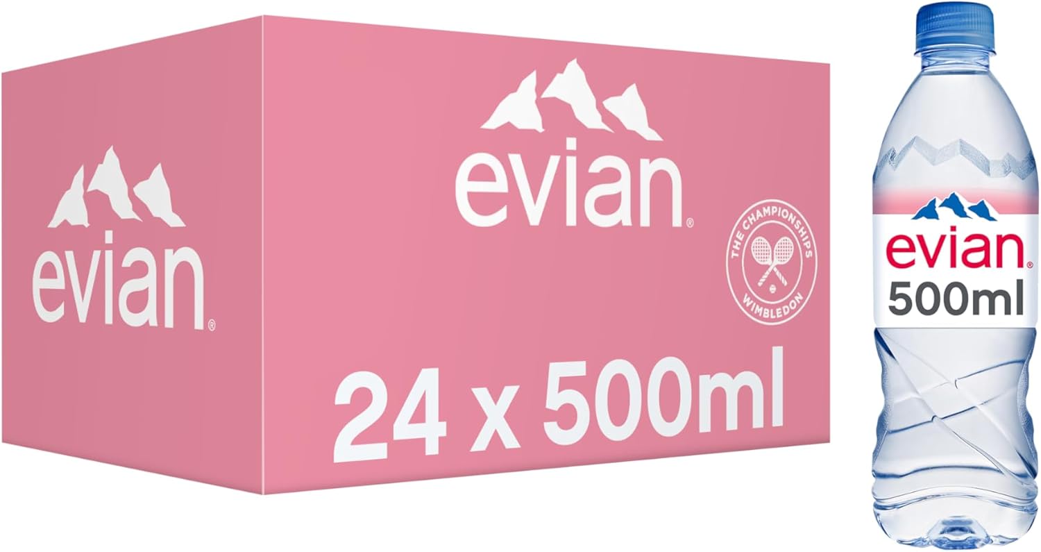 Evian Still Mineral Water, 24 x 0.5L
