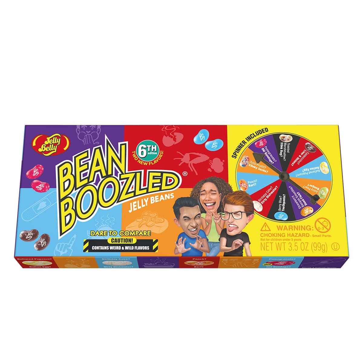 Jelly Belly BeanBoozled Spinner Gift Box, 6th Edition, 3.5 Ounces of Weird & Wild Candy