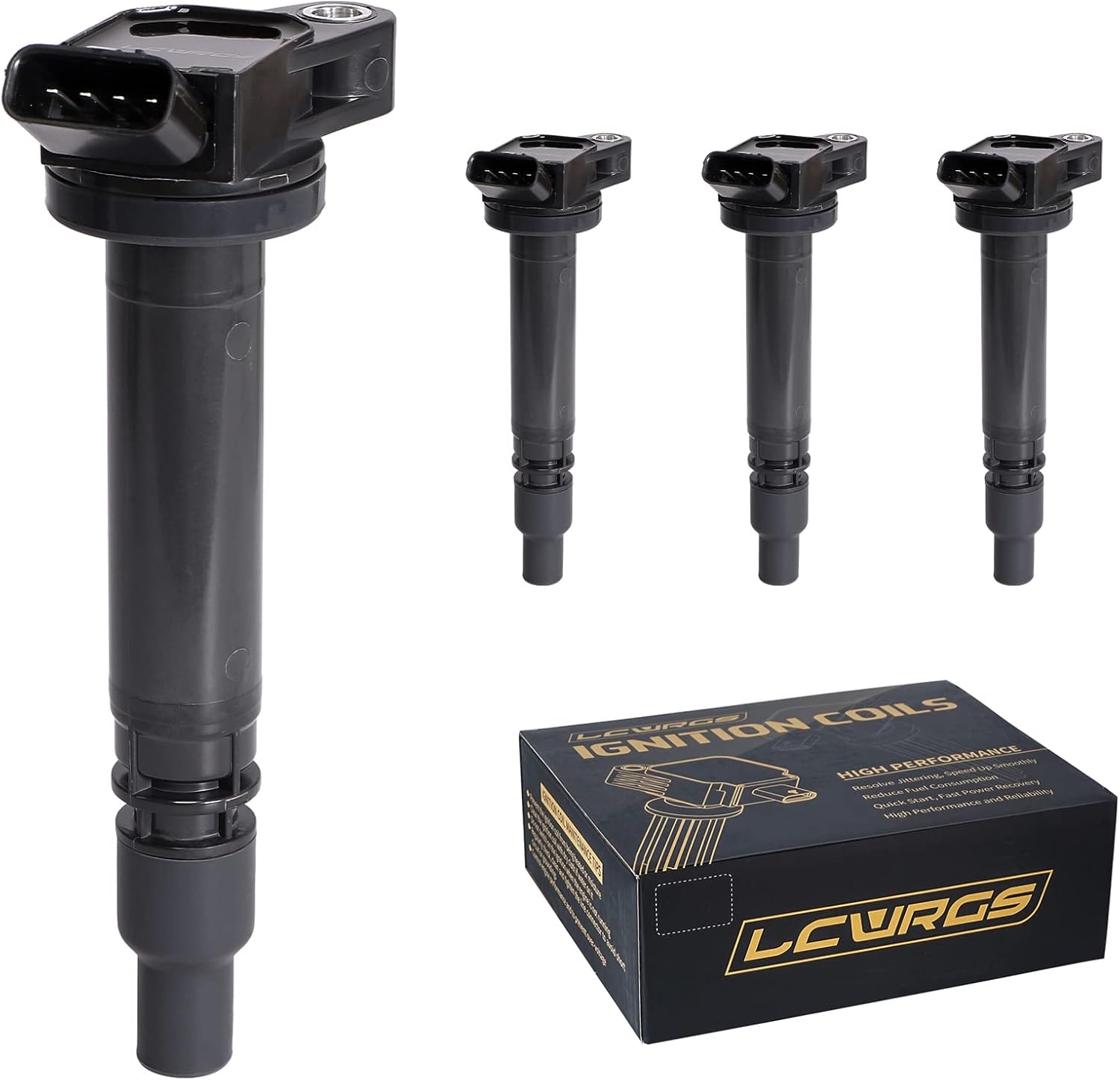 Set of 4 Ignition Coil Pack Fits for 2.5L 2.7L L4 2009 2010 2011 2012 2013 2014 2015 Toyota Highlander RAV4 Camry Avalon Sienna Scion tc ES300H 2.5 2.7 Replaces# UF507 C1596