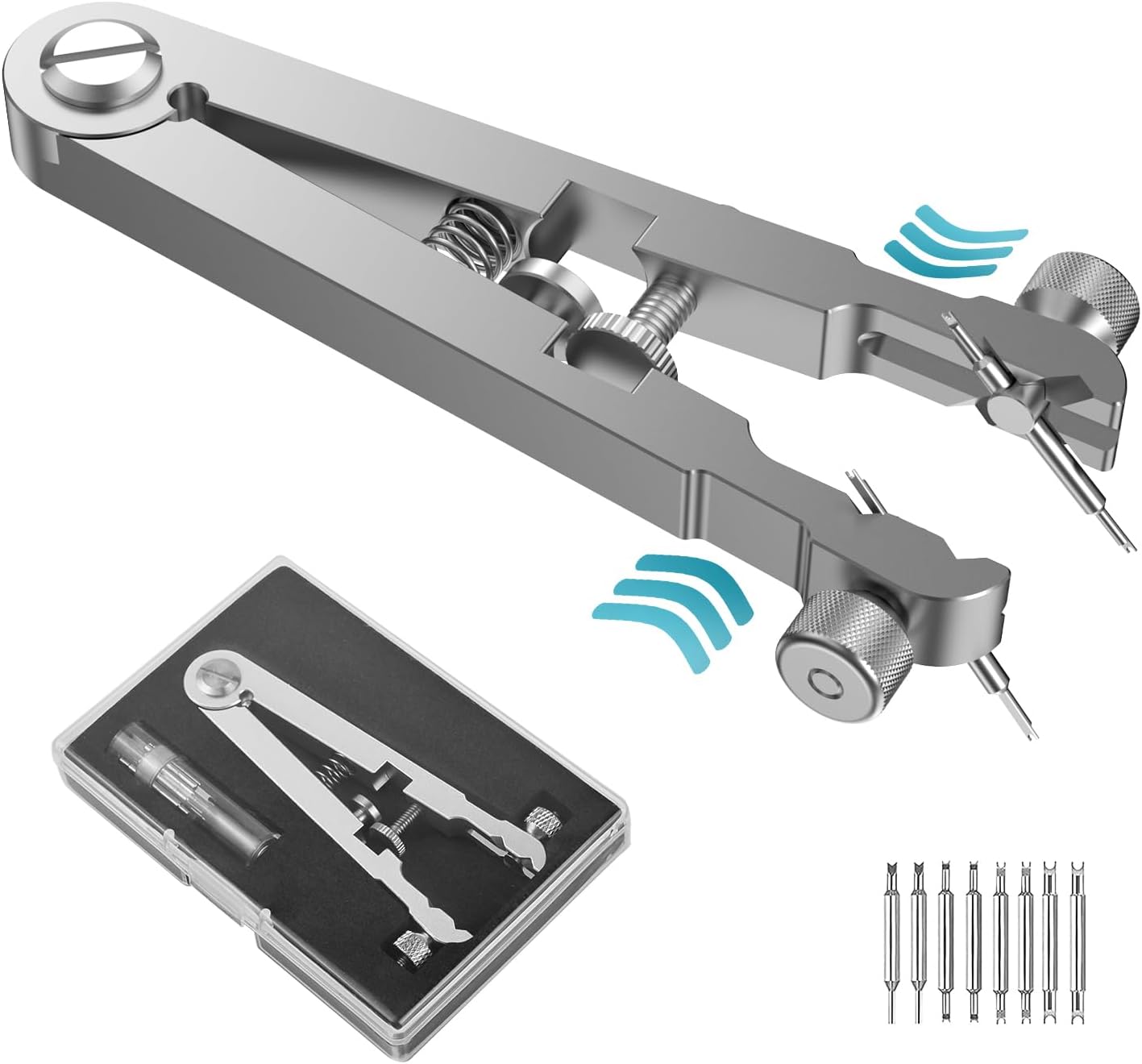 Freejoy Watch Spring Bar Plier Tool Kit, 6825 Spring Bar Tweezer Tool with Durable 8 Alloy Steel Pins for Watch Wrist Bands Strap Removal Repair Set