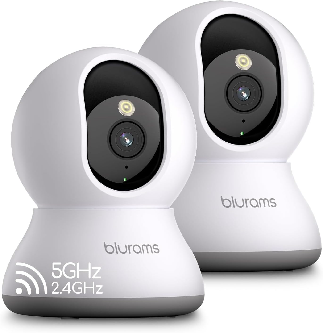 blurams Cameras for Home Security, 2K Pet Camera with Phone App, 360° PTZ Indoor Cameras, 2-Way Talk, Motion Tracking, Color/IR Night Vision, Cloud&SD, Works with Alexa (2Pack, 5GHz/2.4GHz Dual-Band)
