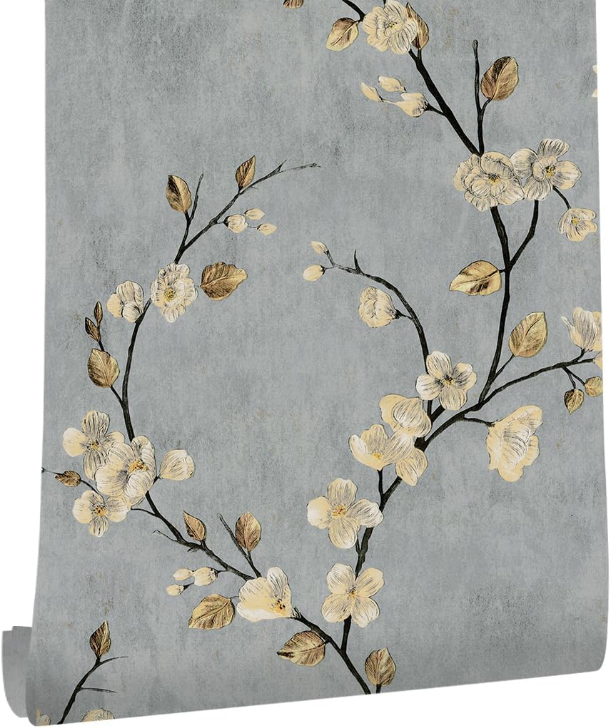 myforHD Self Adhesive Wallpaper Floral Leaves Flowers 44cmX300cm PVC Vinyl Wall Paper Sticker Decoration Modern Furniture Film