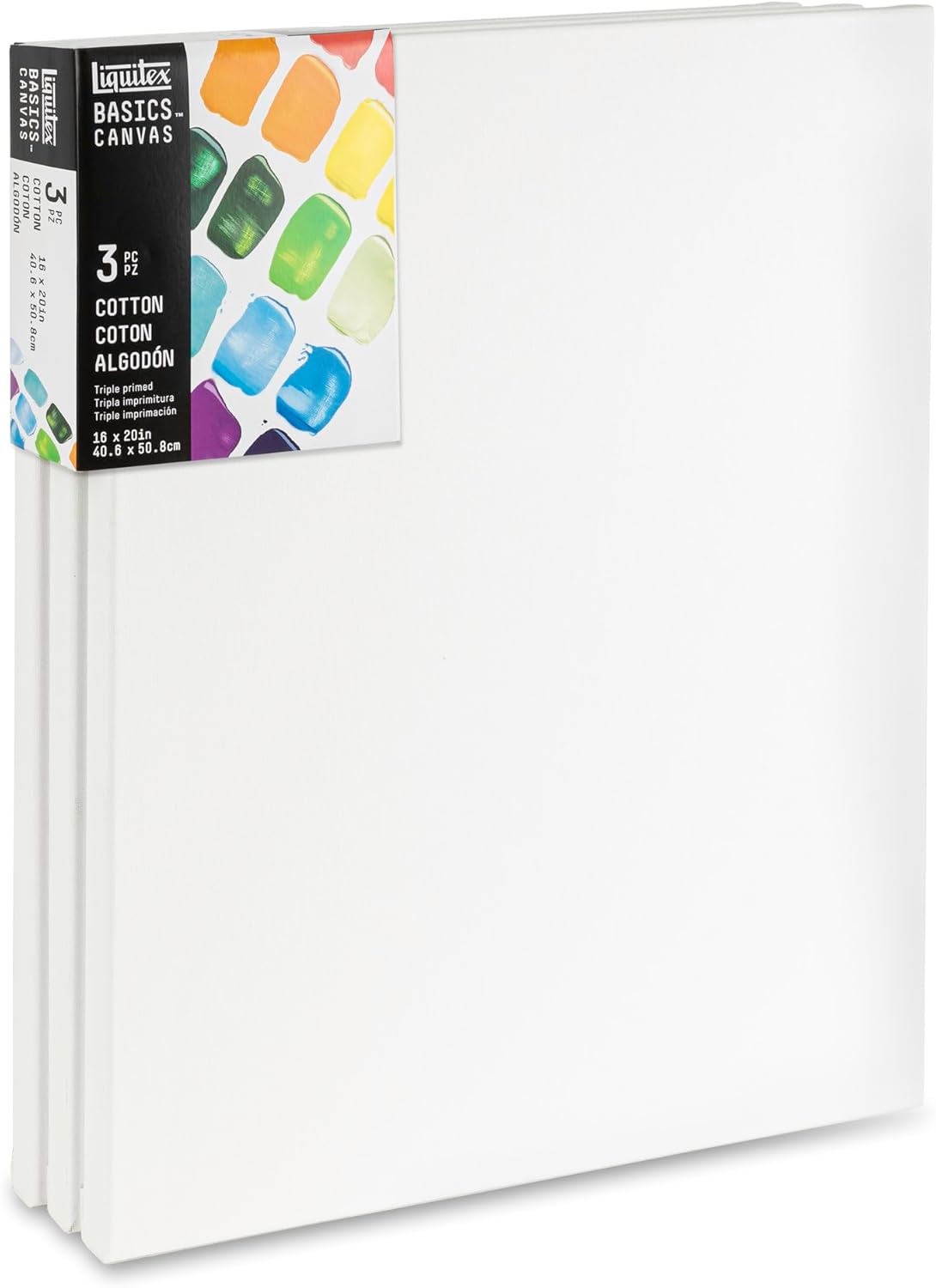 Liquitex BASICS Canvas, 3 pack, 16" x 20"