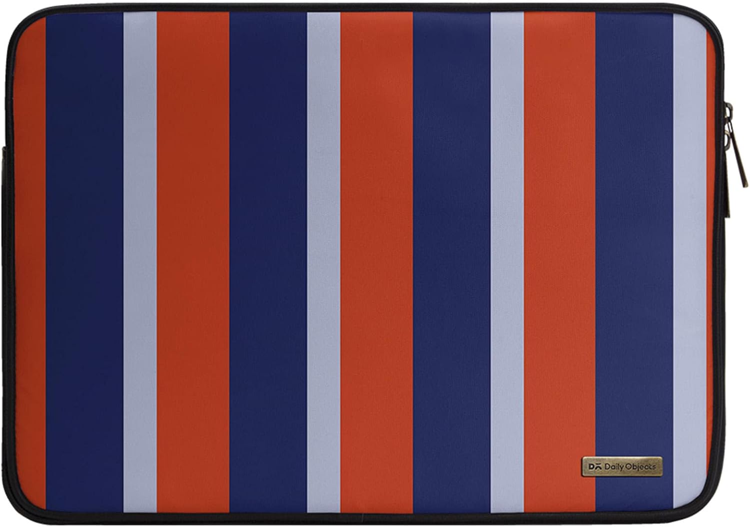 DailyObjects Printed Zippered Sleeve for MacBook & Laptop 13 Inch | Red Blue Bars Print Poly Cotton Canvas Sleeves with inner lining | Durable Stylish Light Weight Sleek Design with Zip Closure