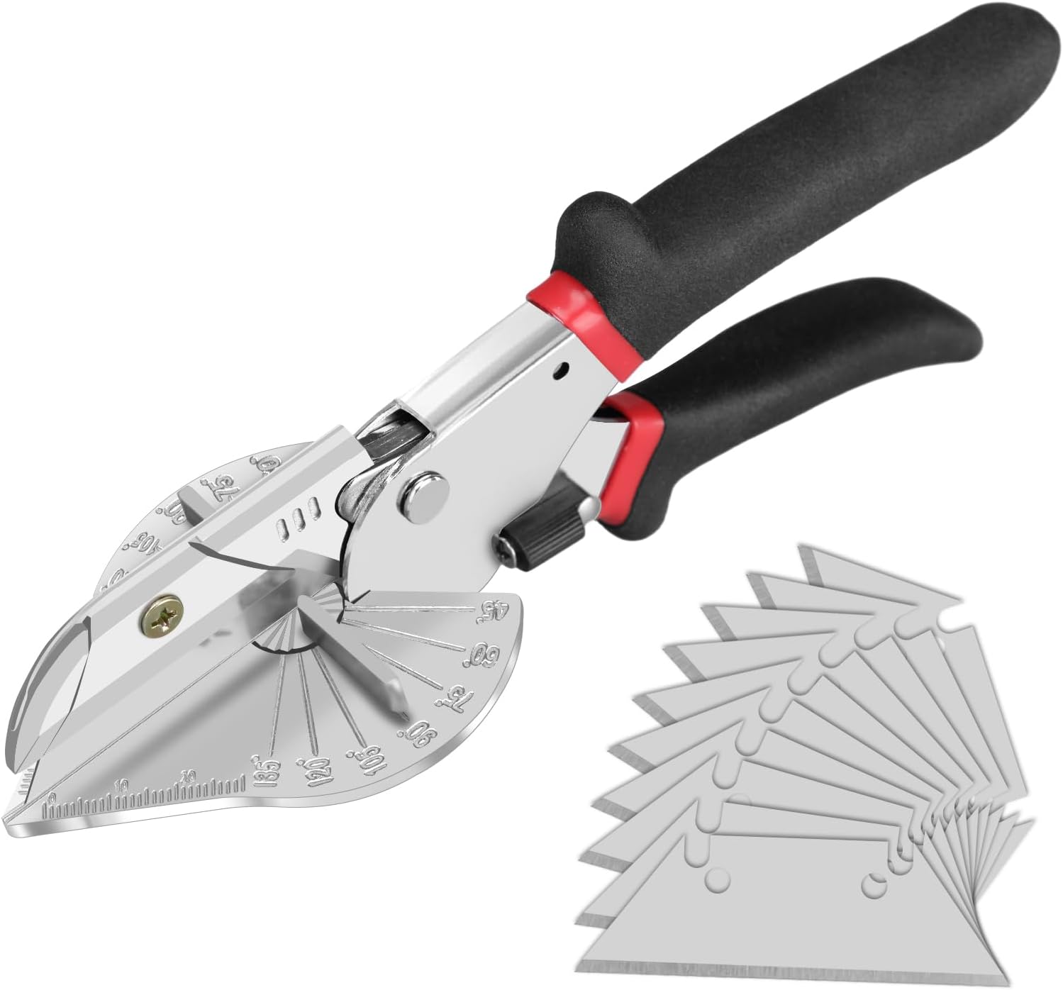 Miter Shear & Cutting Tool - 45-135° Adjustable Angle with 10 Sharp Blades for Woodworking, DIY Projects, Home Repairs | Durable Design, Rust-Resistant, Easy to Use