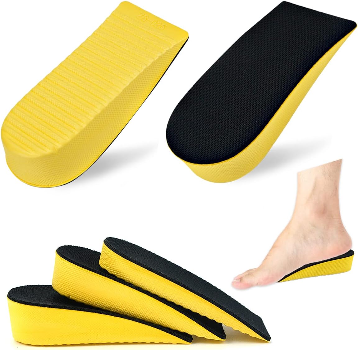 Fantasyon Height Increase Insoles Heel Lift Elevator Elastic Shock Absorption Shoe Insoles Invisible Heel Raise Honeycomb Heel Cushion Pads Heel Insole Shoe Lift Inserts
