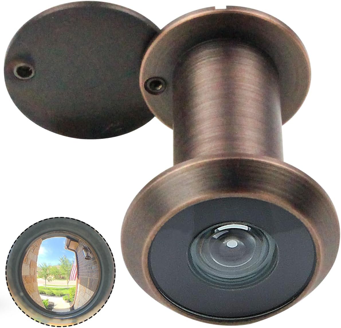 Earl Diamond - Peep Holes for Door, Solid Brass 220-Degree Door Viewer Peephole with Heavy Duty Rotating Privacy Cover for 1-3/8" to 2-1/6" Doors for Home Office Hotel, Oil Rubbed Bronze