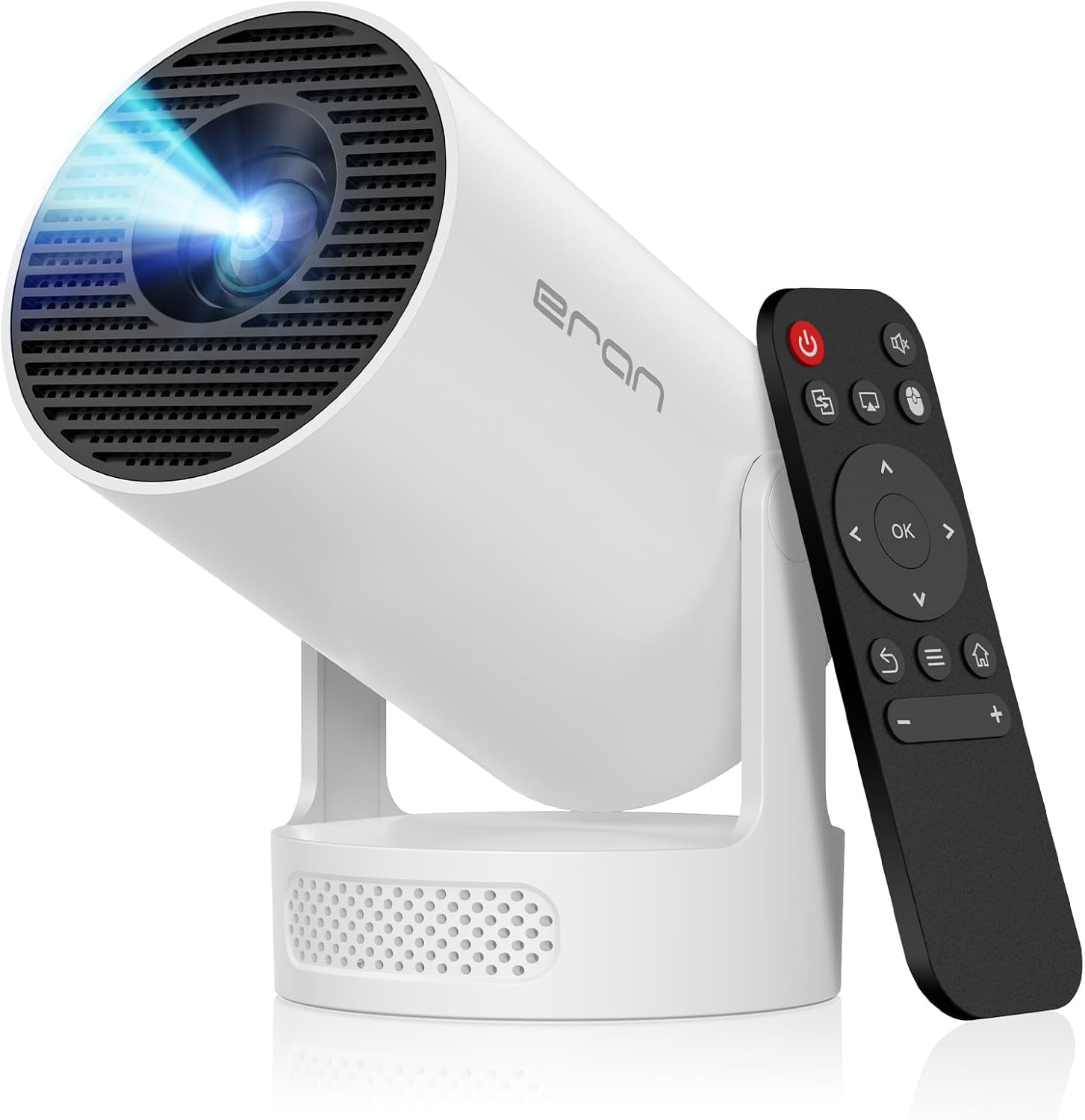 Mini Portable Projector with 4K Support, Bluetooth 5.4 WIFI6, 5watt Sound Base Speaker, 160 ANSI, Android 11, 210° Rotation , Auto Keystone Correction Video Projector HY300 ULTRA
