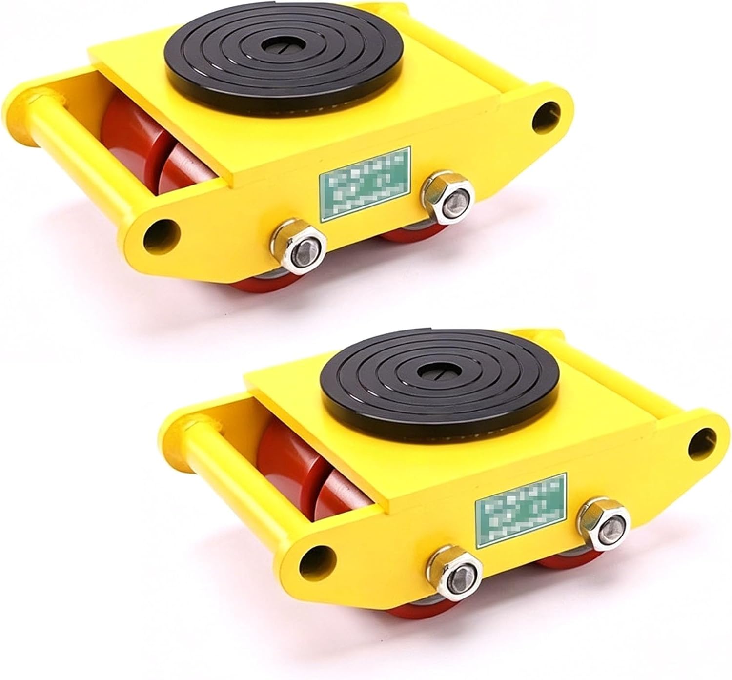 Low-Profile Industrial Machinery Moving Skate, Heavy Duty Equipment Moving Skates, 360° Swivel & Non-Slip Pad for Factory, Warehouse, Workshop(6T/13227LB,2pcs)