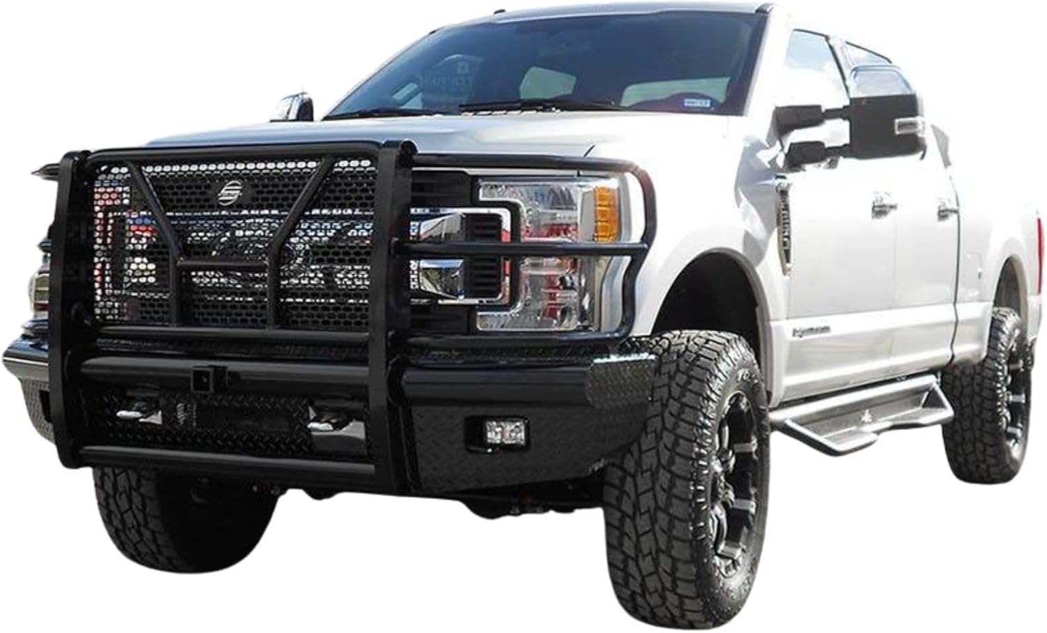 Steelcraft HD Front Bumper Brush Guard Black | Fits 2017-2022 Ford F250 F350 F450 F550 | Includes Midwest Aftermarket Decal