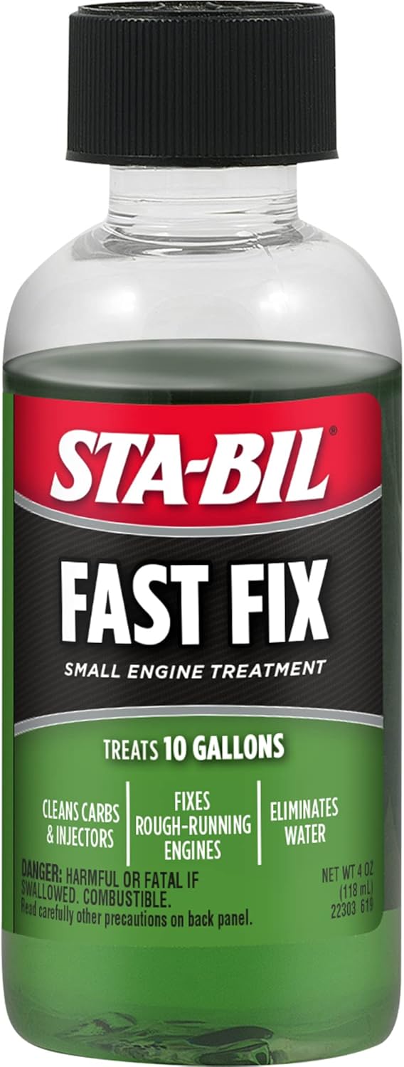 STA-BIL Fast Fix - Small Engine Treatment, Cleans Carburetors & Injectors, Fixes Rough Running Engines, Eliminates Water, Carb Cleaner & Fuel Injector Cleaner Treats Up to 10 Gallons, 4oz