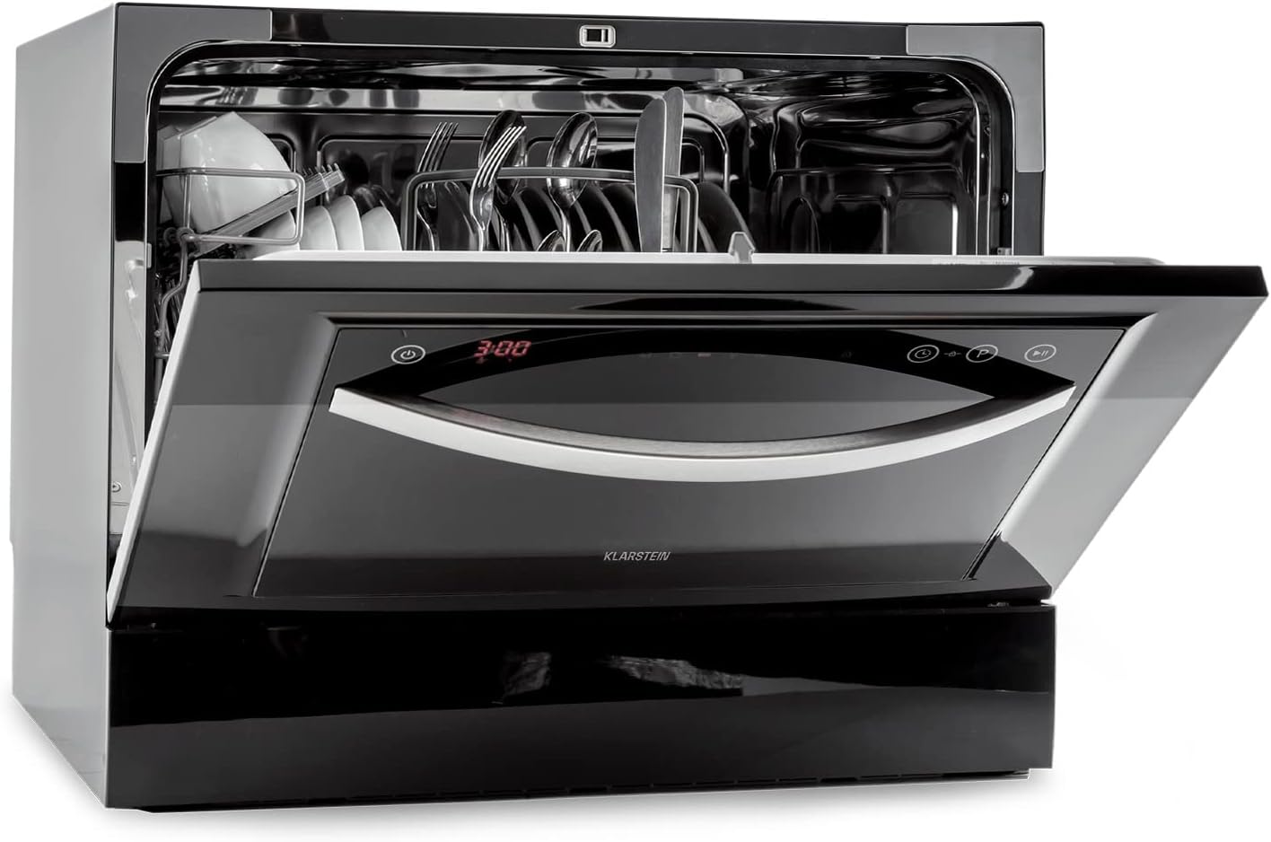 Klarstein Table Top Dishwasher, 6 Place Setting Mini Dishwasher Quiet Operation Countertop w/ 7 Washing Programs, Compact Tabletop Dishwashers, Easy To Install Homes/Office Small Dishwashers