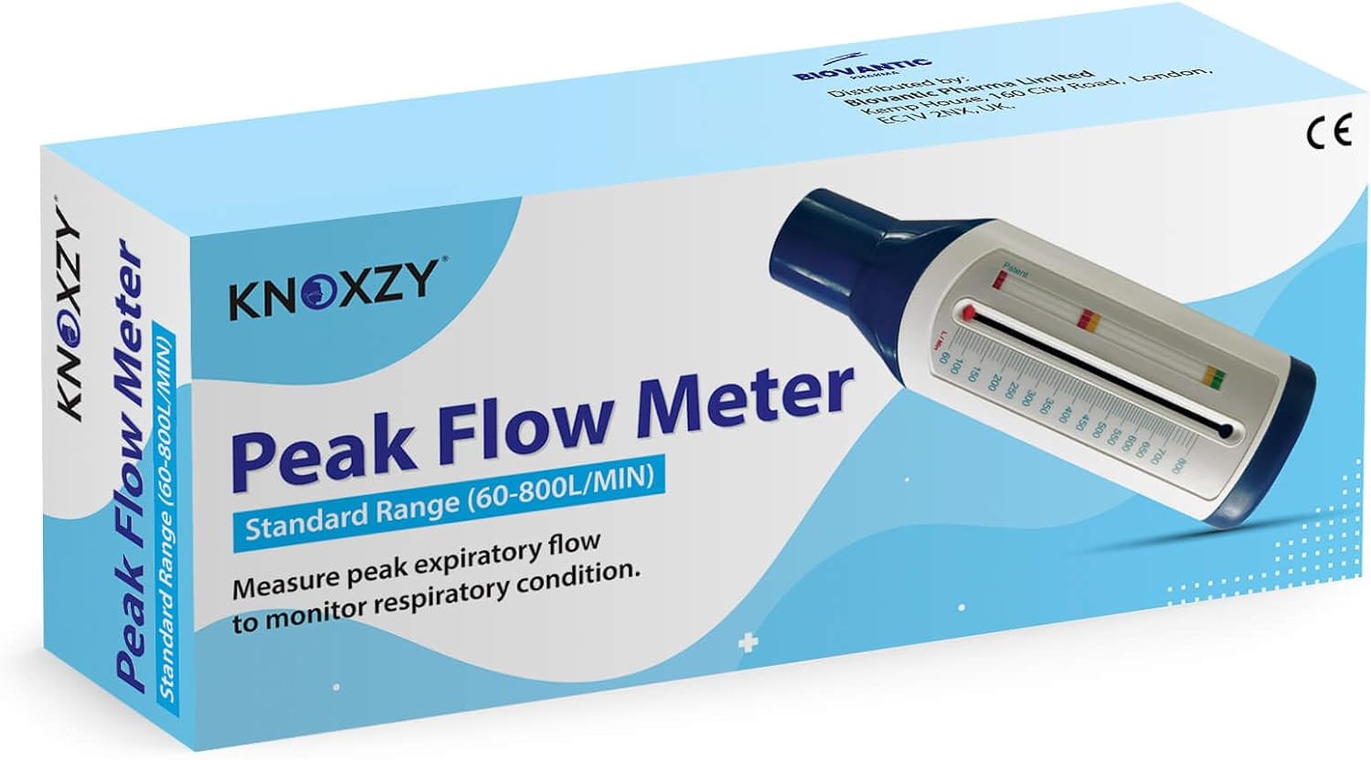 KNOXZY Peak Flow Meter for Adult to Monitor Lung Function - Expiratory Flow Meter to Monitor Respiratory Condition - Spirometry Lung Function Recovery Training Device - Standard Range for Adult