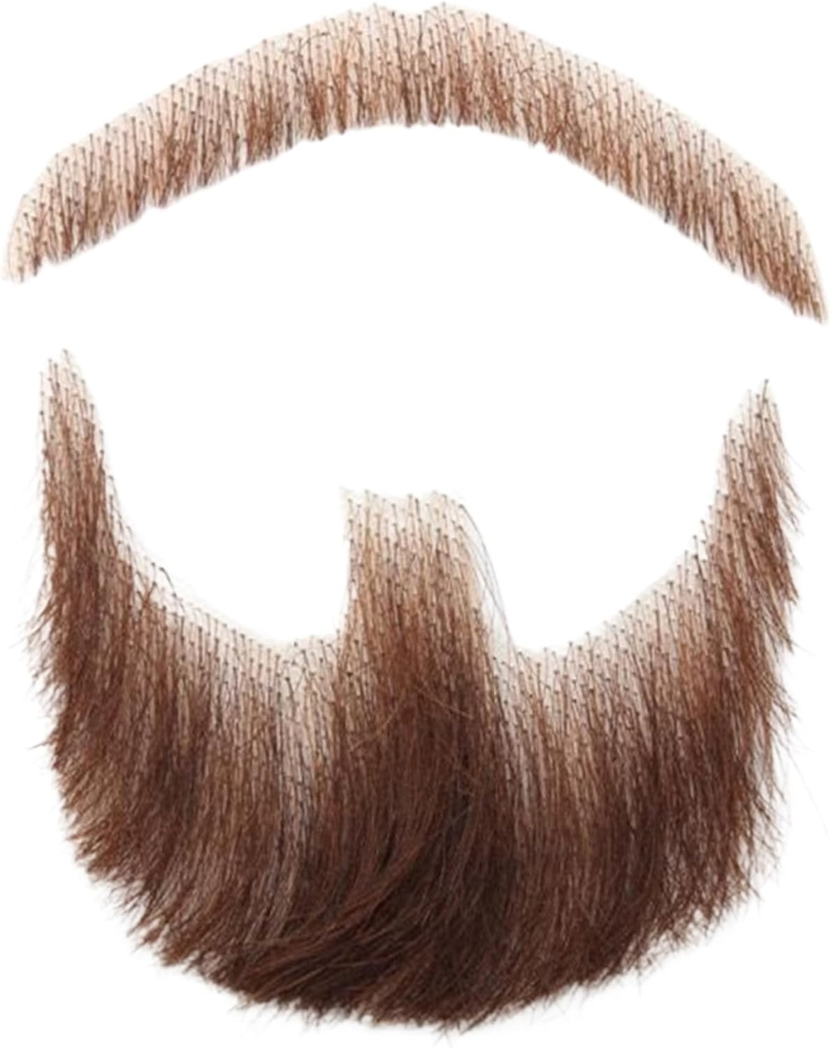 Fake Beard, Fake Beard Human Hair Realistic Beard Fake Mustache Invisible Fake Facial Hair Costume Beard Lace Beard for Men Dressing Halloween Cosplay Costume Party Brown Realistic Beard Fake Mustach