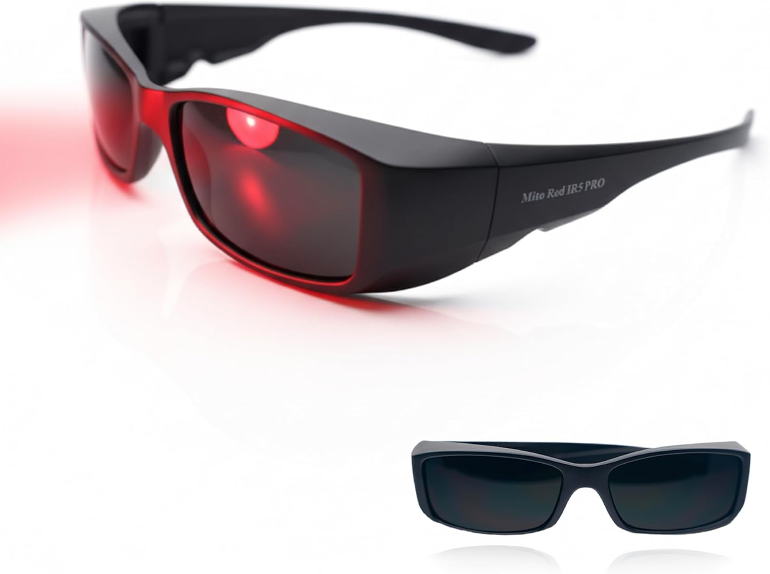 Mito Red PRO Red Light Therapy Glasses with Dark & Extra Dark Lenses, Eye Protection for Red Light (600nm-900nm) Goggles