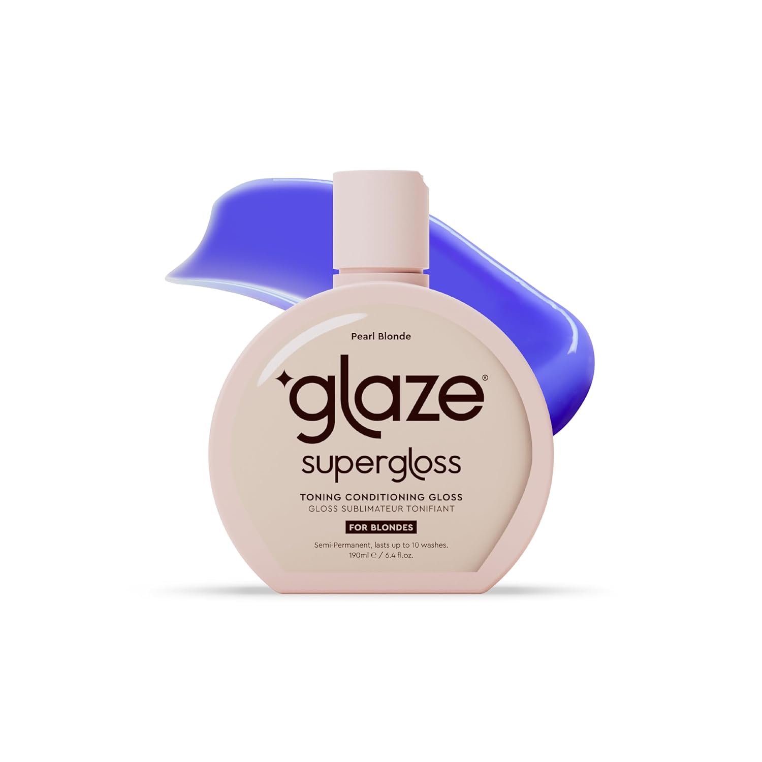 Glaze Supergloss Color Conditioning Gloss – Hydrating Semi-Permanent Color Toning Hair Gloss & Shine Boost – For Light Blonde Hair and Highlights – 6.4 Fl Oz - Purple - Pearl Blonde