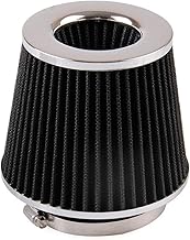 RYANSTAR Universal Clamp-On Air Filter Three Different Size 76MM 89MM 102MM High Flow Round Tapered Cone Closed-Top Cool Air Filter Cleaner Fit Compatible with car and Motorcycle Black
