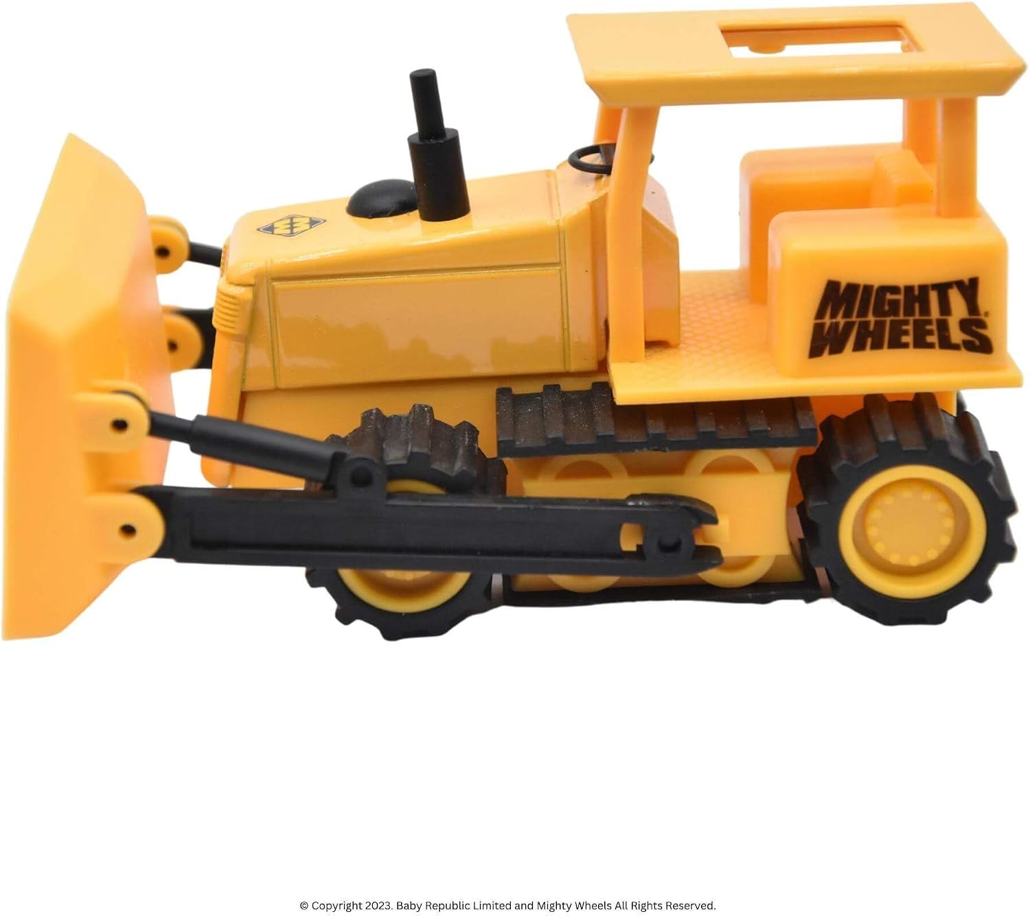 Mighty Wheels Steel Bulldozer Truck Toy 4.75" - Free-wheeling Bulldozer Toy Truck with Action Parts - Durable Steel and Plastic Construction Toys for 3+ Year Old Boys and Girls - Digger Toys