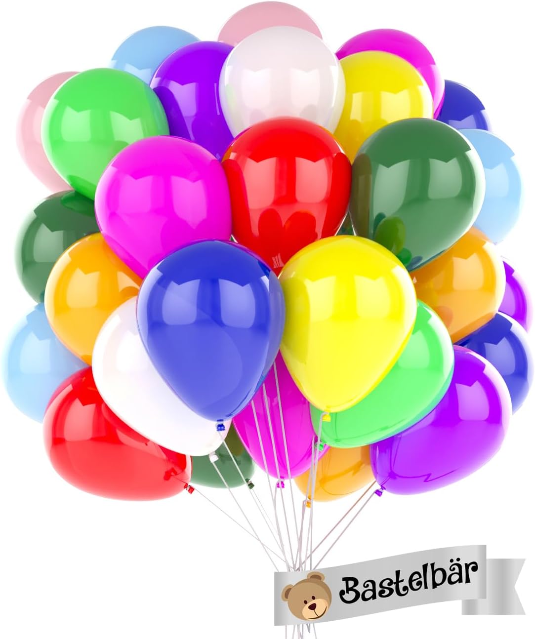 ORGANIC Balloons [100 pcs] ✓ Made in Europe ✓ Birthday Party Ballons ✓ Natural Latex ✓ Rainbow Colours ✓ Helium Balloons - 11 Metallic Colour Ballons - Latex Party Decorations
