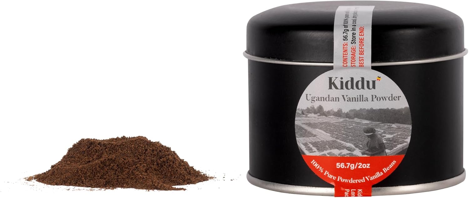 Kiddu - 56.7g Vanilla Powder, 100% Pure Ground Vanilla Pods for baking