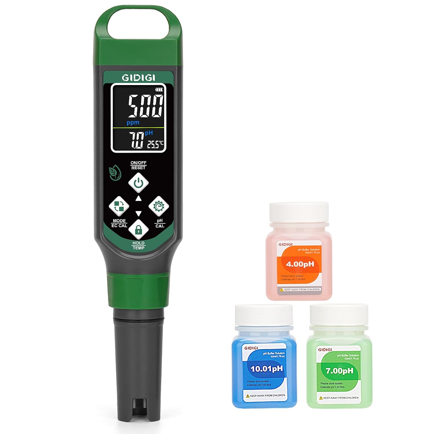 Digital pH Meter for Water, EC Meter Hydroponics pH PPM Tester