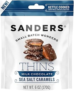 Sanders Milk Chocolate Sea Salt Caramel THINS - 6 ounce bag