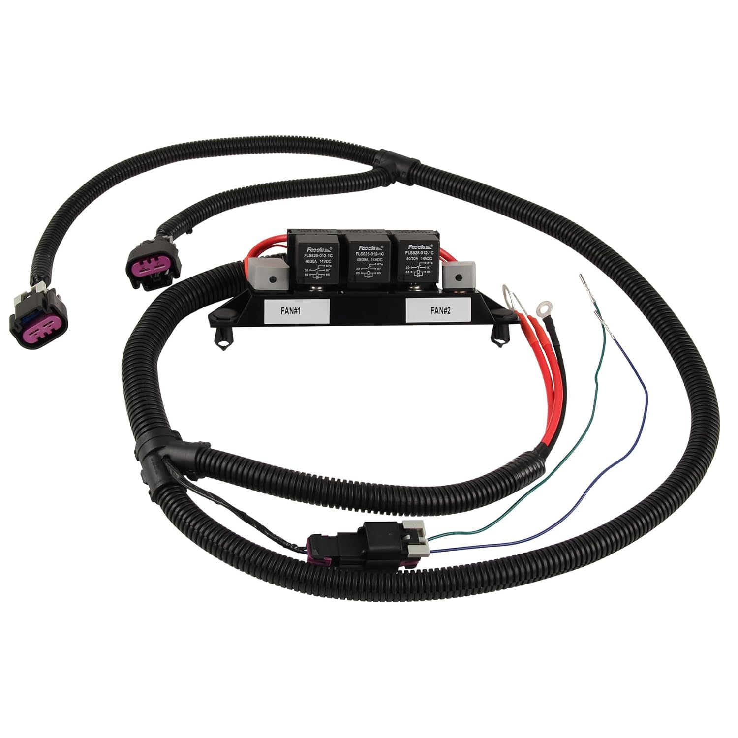Speed Electric Dual Fan Control Wiring Harness 674-00923 Compatible with Chevy Silverado Suburban Tahoe Avalanche & GMC Yukon Sierra, Gasoline Engines Only