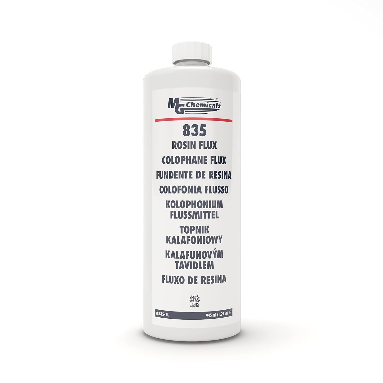 MG Chemicals - 835-1L Liquid Rosin Flux, for Leaded and Lead Free Solder, 1 Liter Bottle, 31.9 Fl Oz (Pack of 1)