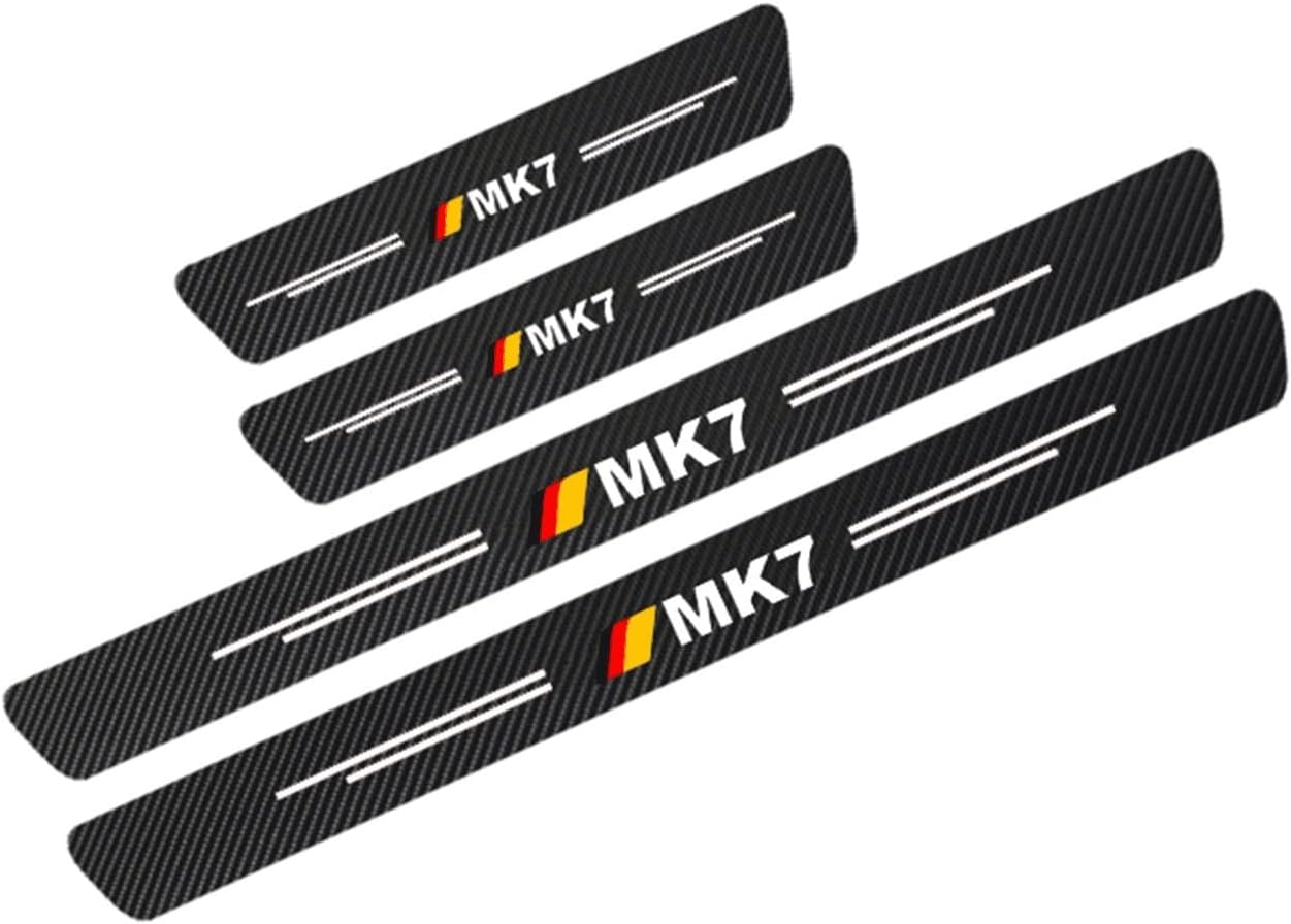 KBUYS 4Pcs Car Protector Door Sill Stickers Compatible With Volkswagen VW Golf MK1 MK2 MK3 MK4 MK5 MK6 MK7 MK8 Accessories (Color : MK7)