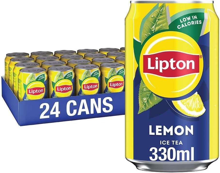Lipton​ Lemon​ Ice Tea Can 330 ml (Pack of 24), low calorie​ soft drink​, ​100% black tea extract