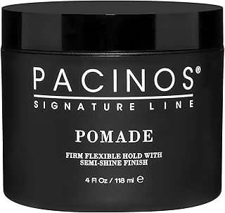 Pacinos Pomade - Flexible Hold, Frizz Control - High Shine Pomade for All Hair Types - 4oz