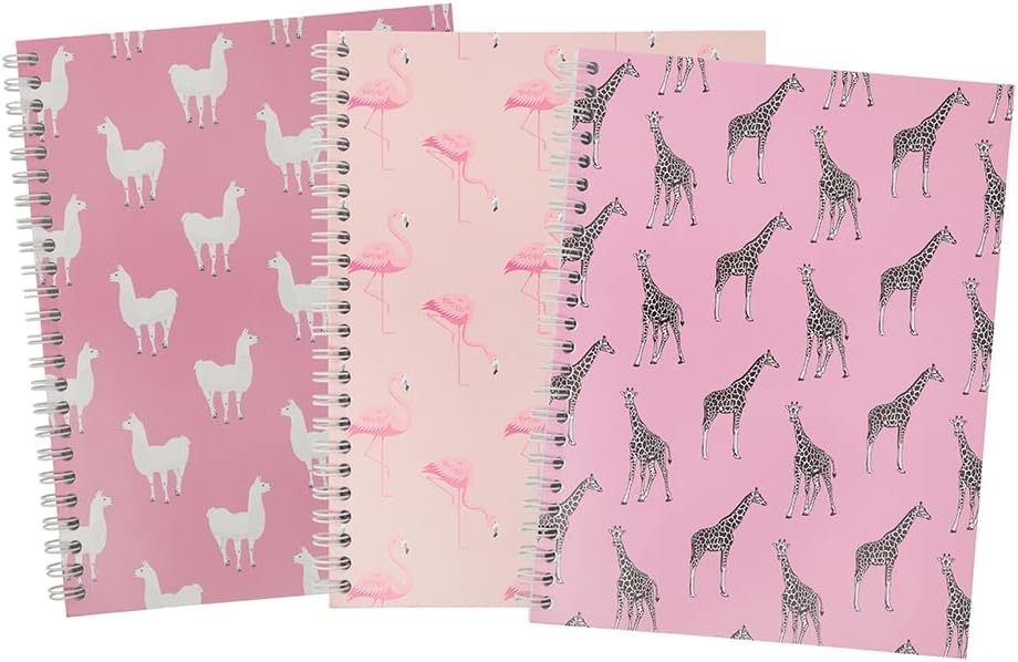 Summit A5 Notebook, Wirebound, Ruled, 160 pages, Animal Print (Pack of 3)