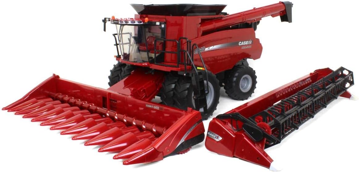 ERTL 1/16 Big Farm Case IH 8240 Combine with Grain Head & Corn Head Set 47391