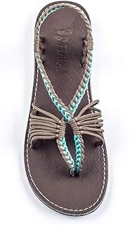 Plaka Seashell Comfortable Sandals for Women | Easy Stretch Flat Walking Sandals | Strappy Sandals for Women Dressy Style Perfect for Beach Walk and Poolside