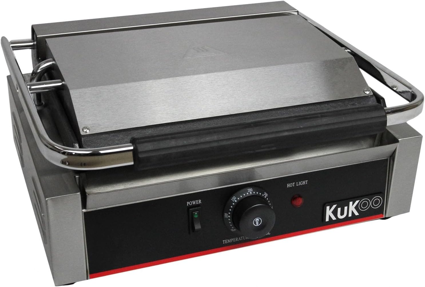 KuKoo Grooved Panini Press Ribbed Contact Grill Toaster Sandwich Maker Commercial Catering Machine