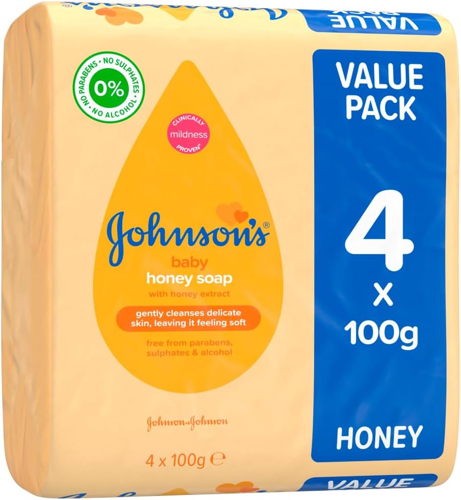 Johnson's Baby Soap with Honey, 100 g, Pack of 4
