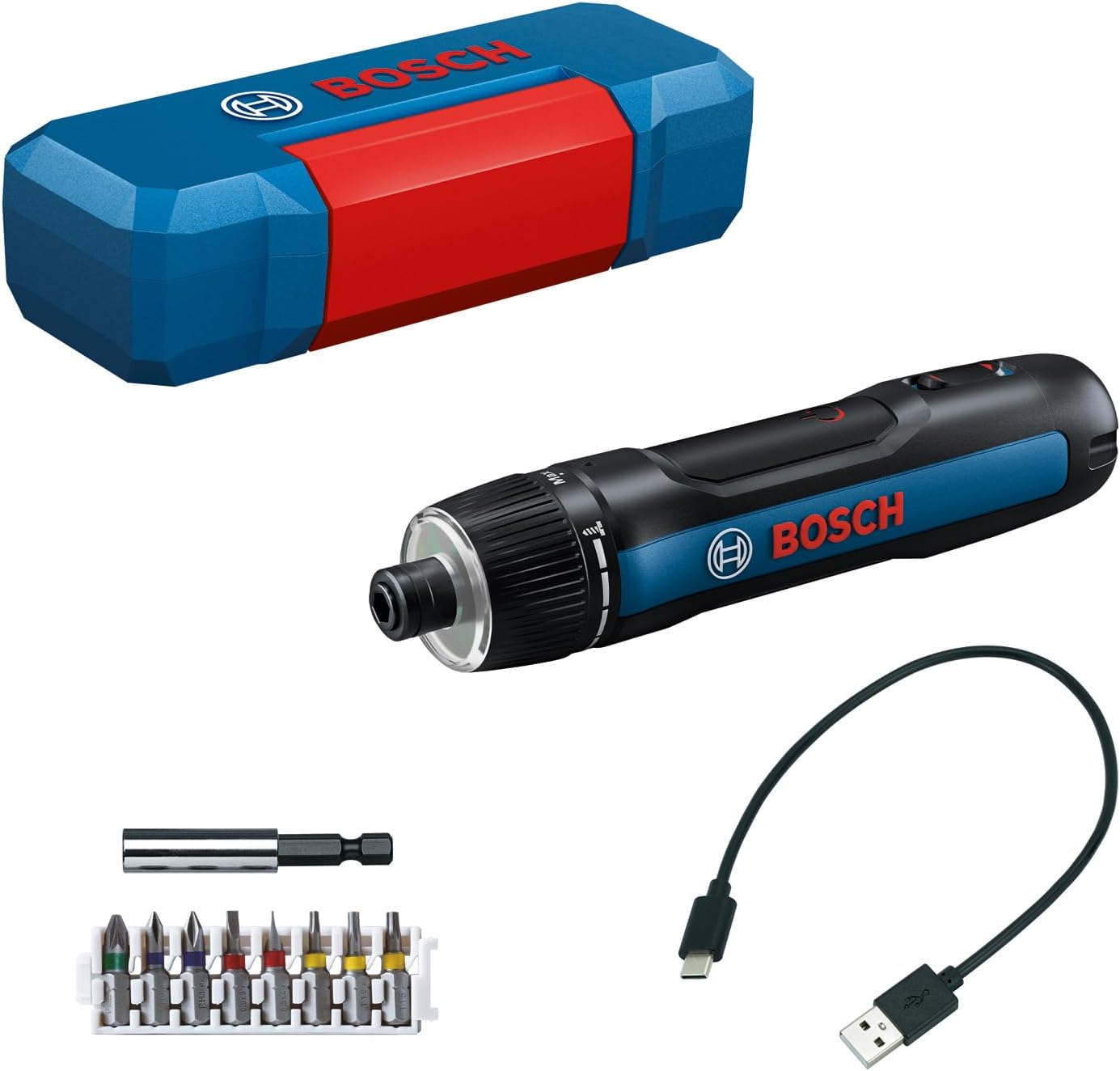 Bosch Professional Screwdriver Bosch GO 3 (incl. 8pcs bit Set, bit Holder, USB-C Cable, Mini Case)